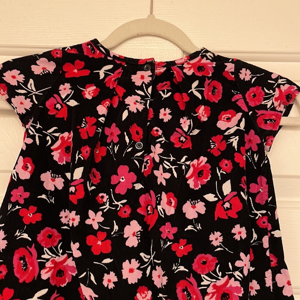 Gap Baby(3yrs) Black and Pink Poppy Corduroy Short Sleeve Dress - Size 3T - Picture 12 of 12